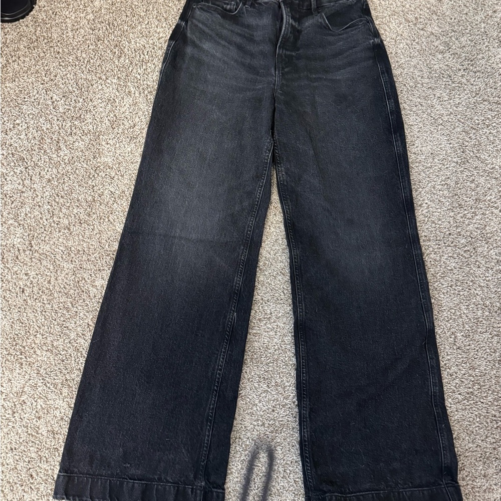 Good American Good Skate High Rise Wide Leg Jeans